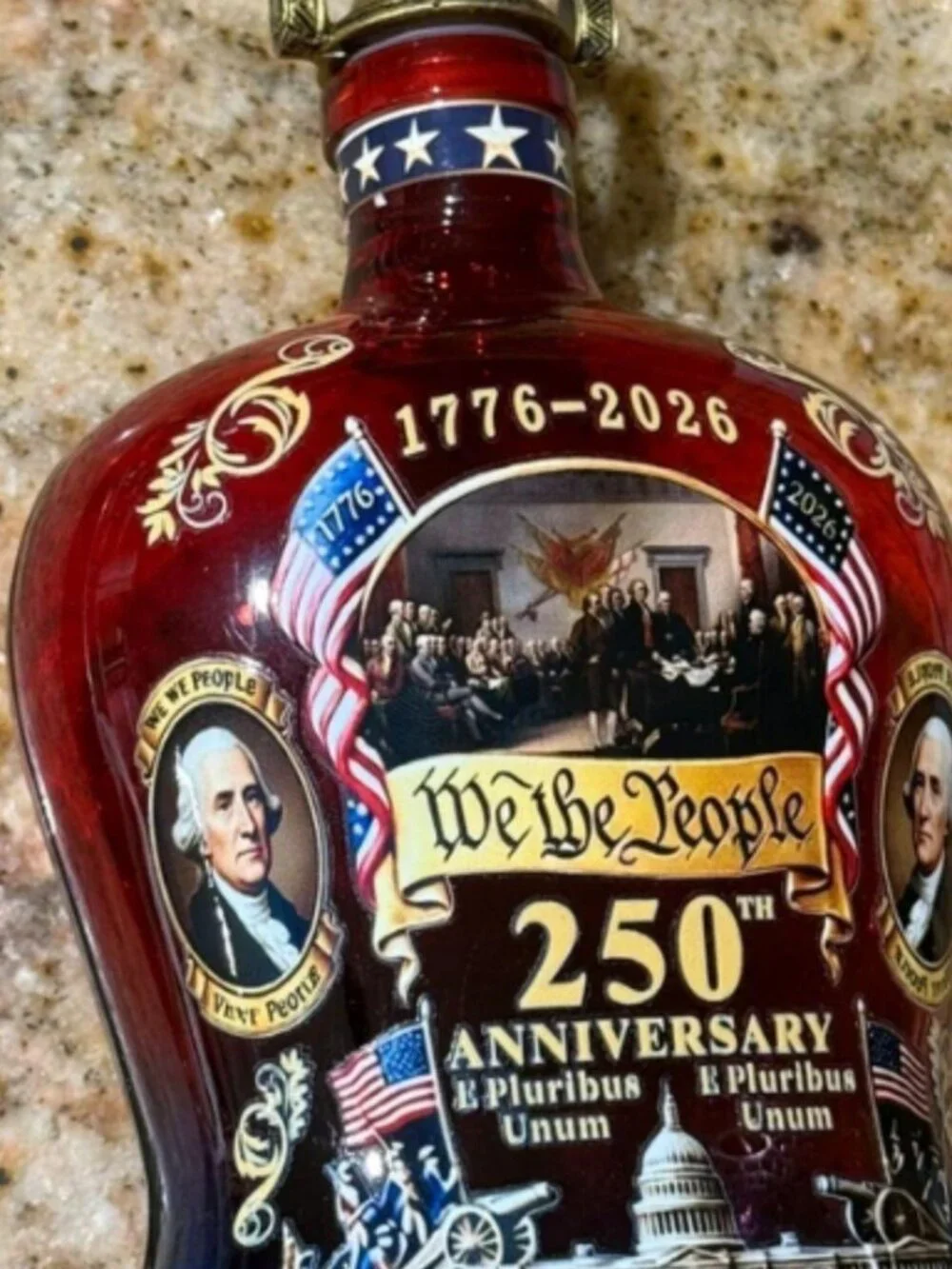 Commemorative 250th Anniversary Whiskey Decanter – Lead-Free Crystal Glass